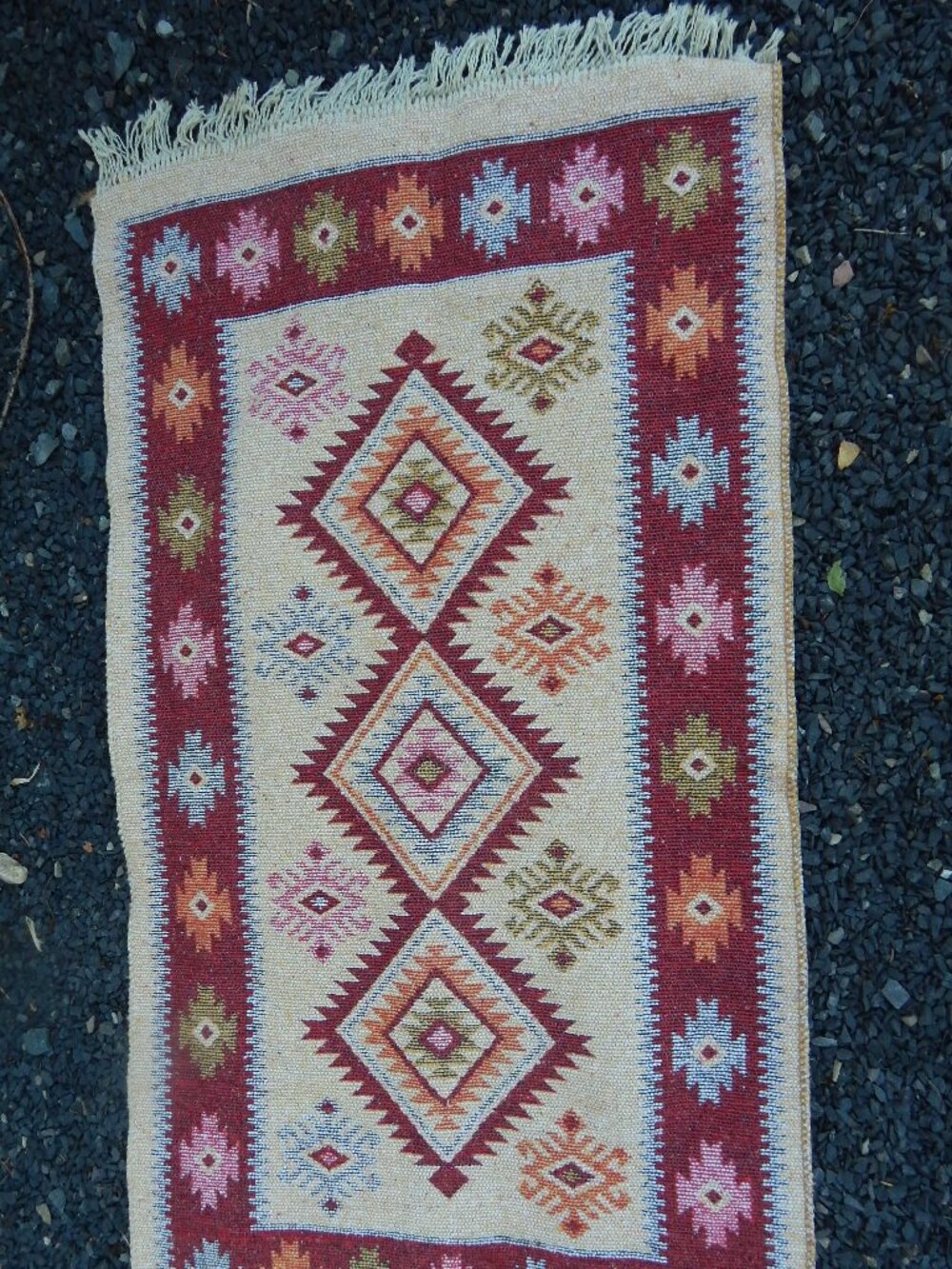Made in Turkey Woven Throw Rug w/Fringe Turkish 48X29 ************